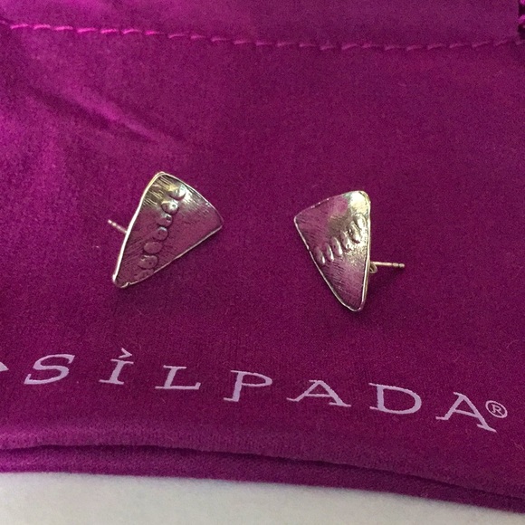 Silpada Silver Triangle Post Earrings - Picture 3 of 11